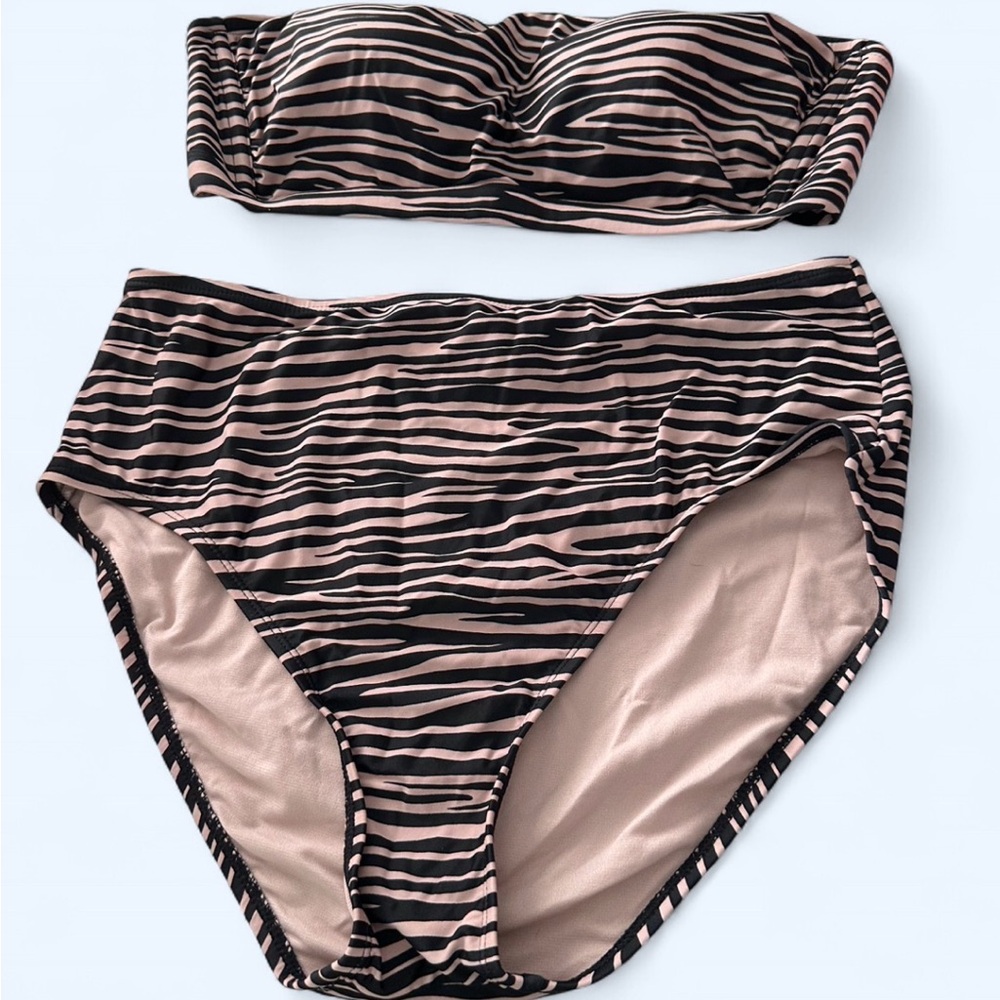KONA SOL Size XL Tan/black Tiger Stripe Bikini